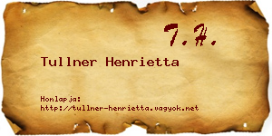 Tullner Henrietta névjegykártya